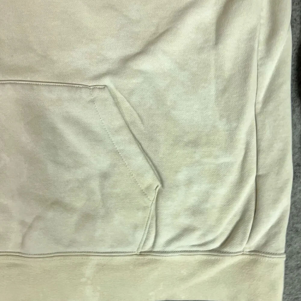 Nike Womens Hoodie Medium Beige Air Logo Sweater Cowl Minimalist Sports Gym‎ Top